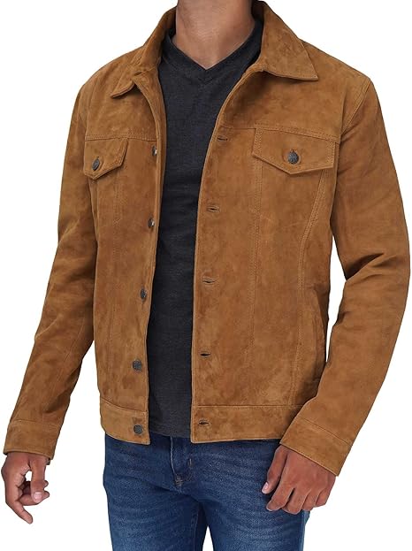 Suede Trucker Jacket Men