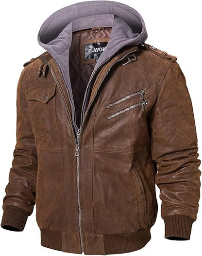 Leather bomber jackets
