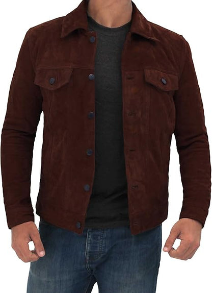 Suede Trucker Jacket Men