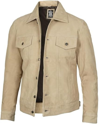 Suede Trucker Jacket Men