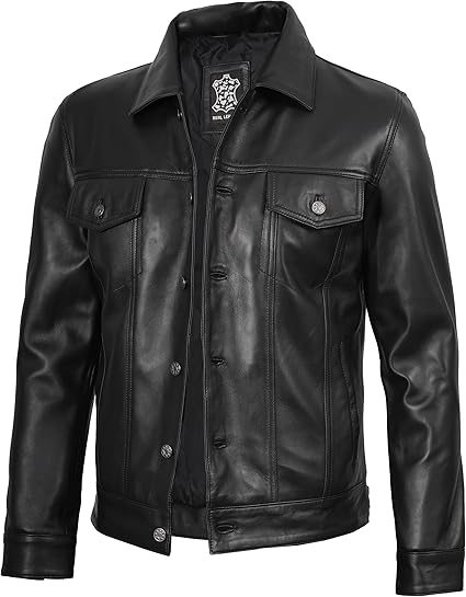 trucker men jackets lambskin