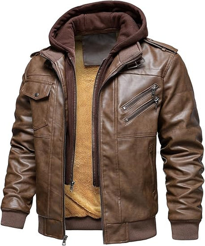Hooded Leather jackets