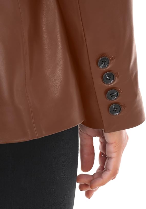 blazer style leather jacket women