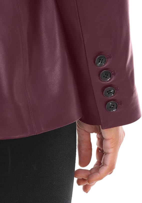 blazer style leather jacket women