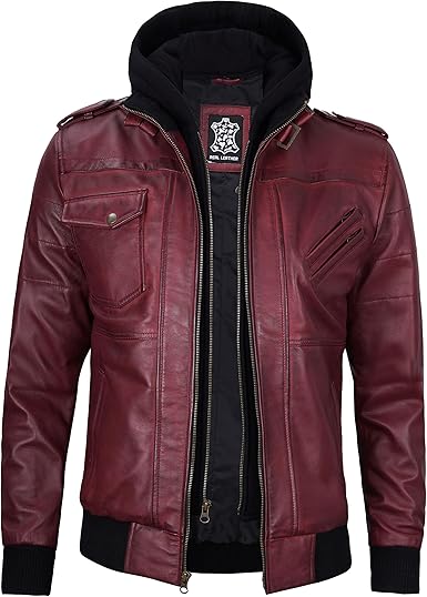 Hooded Leather jackets