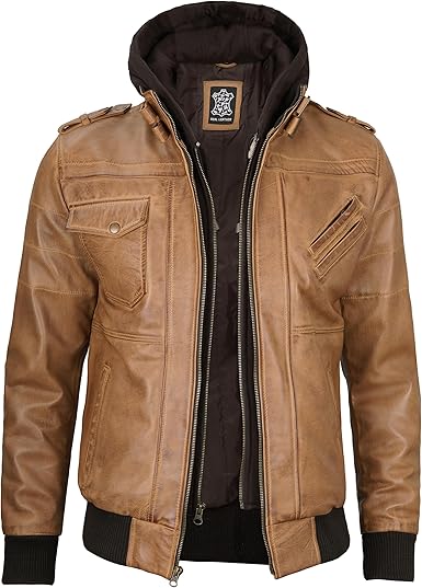 Hooded Leather jackets
